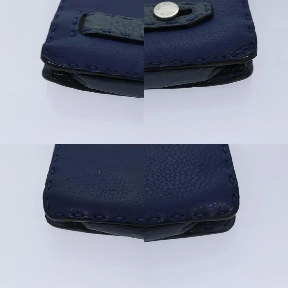 Fendi Leather Clutch Bag Blue